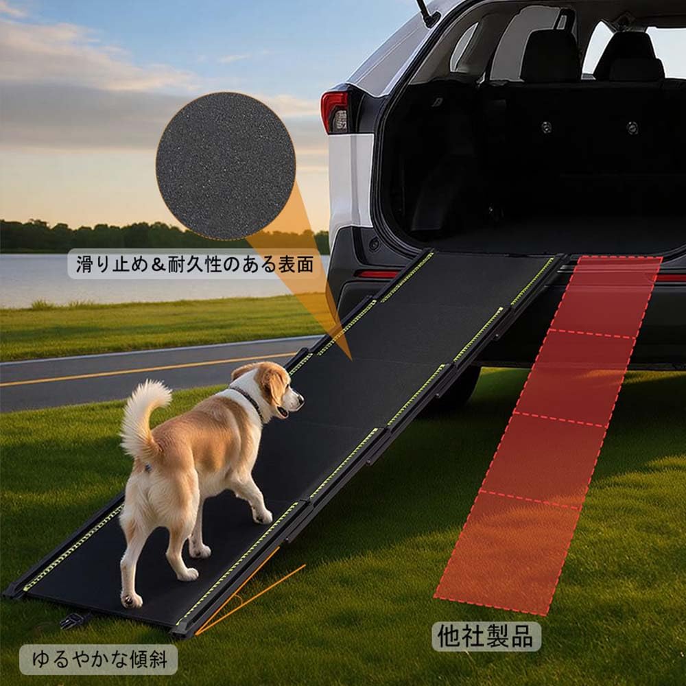 Amazon.co.jp: unipaws ドッグスロープ 伸縮式 約190cm 緩やかな傾斜で